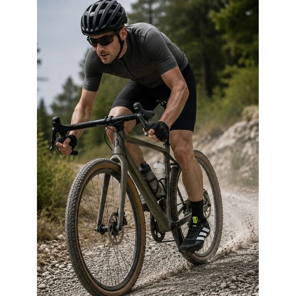 Adidas The Gravel Cycling Shoes Mens 8.5 Black Silver SPD Compatible AHQ9034 MTB